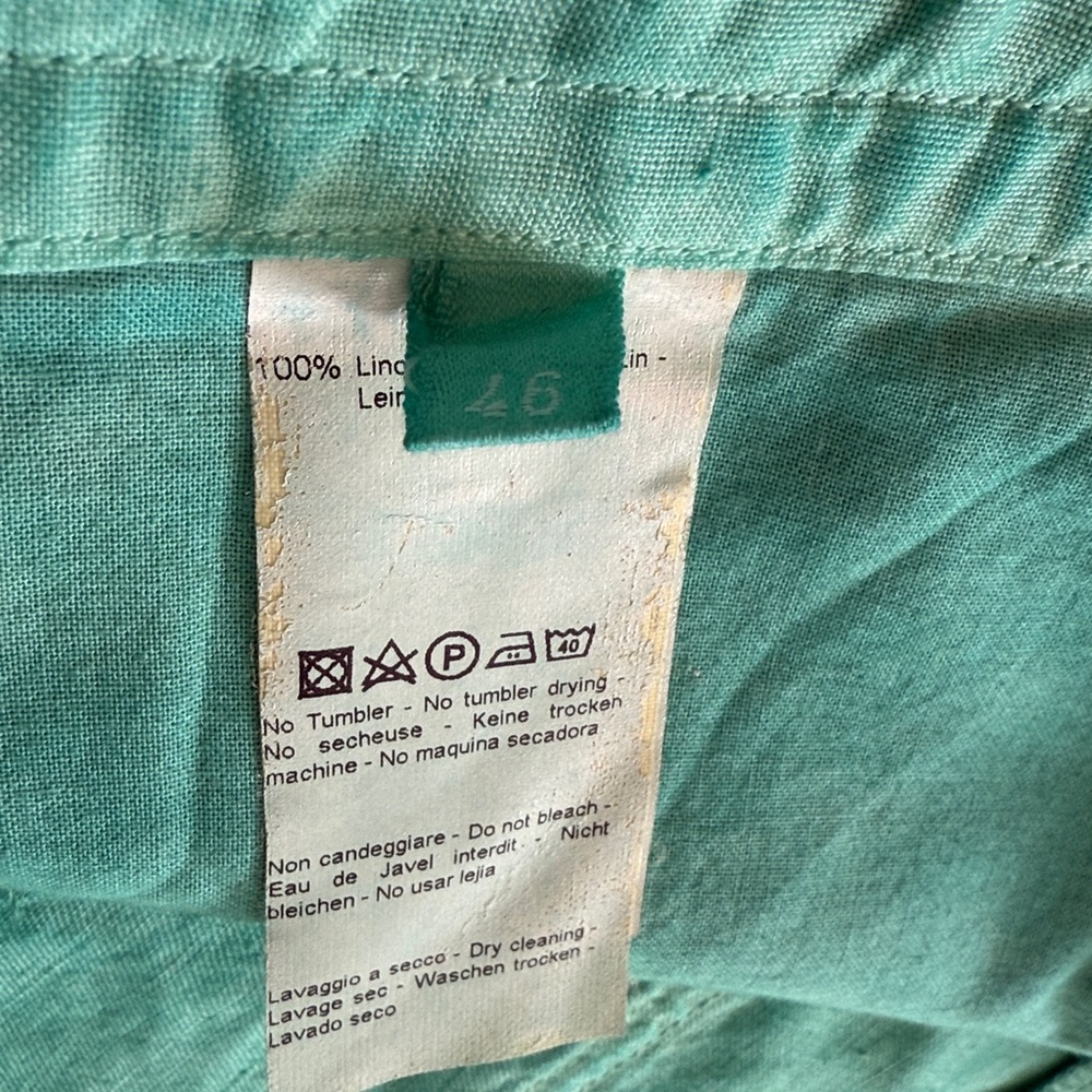 NWT Auth 120% LINO linen turquoise SHORTS/ Bermuda shorts sz M-10/12- 46 ITALY - Picture 15 of 16